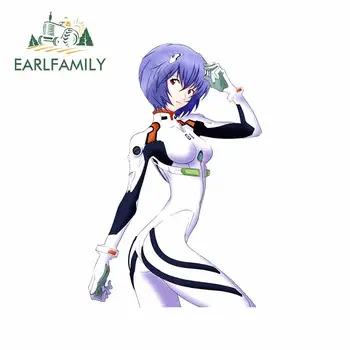 

EARLFAMILY 13cm x 8.7cm for Ayanami Rei Cartoon Car Stickers VAN Waterproof Decal Refrigerator Graphics Scratch-proof Decoration