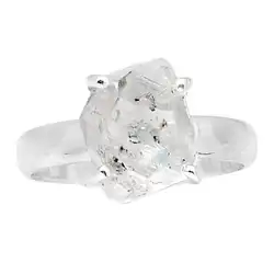 Подлинный Алмаз херкимера кольцо стерлингового серебра 925 пробы, США Размер: 7,75, AR4243