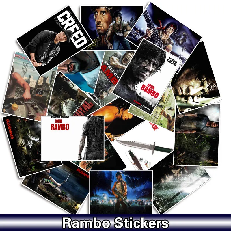 Стикеры из фильмов Rambo 25 шт./упак. наклейки для сноуборда багажа автомобиля