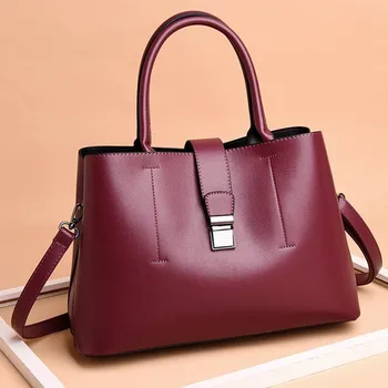 

Quality Retro Handbags Women Bag Large Soft Leather Panelled Lady Cross Body Shoulder Bags Big Lock Female Tote Bag Sac A Main