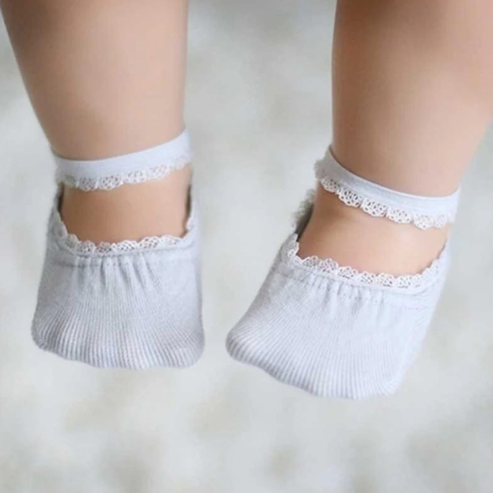 Details about   Cute Baby Girl Lace Anti-slip Ankle Strap Cotton Boat Socks Summer 