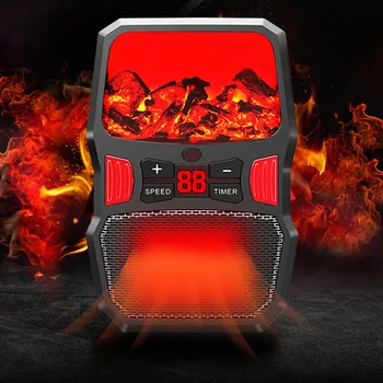 

1000W Mini Electric Wall Type Flame Heater Plug-In Air Heater Radiator Home Wall-Mounted Convenient Fan UK Plug
