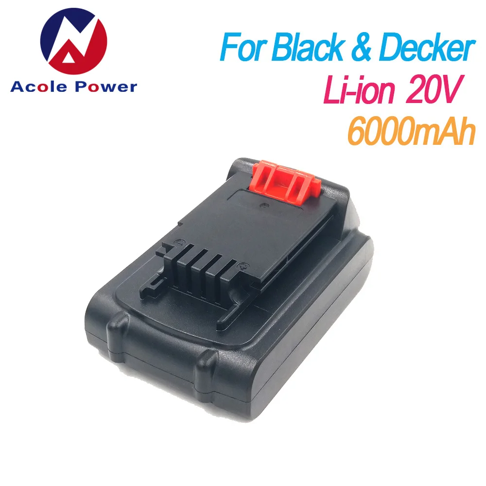 

Latest upgraded 20V Li-ion 4.0Ah 6.0Ah Rechargeable Replacemet Battery For Black&Decker Cordless Drill LB20 LBX20 LBXR20