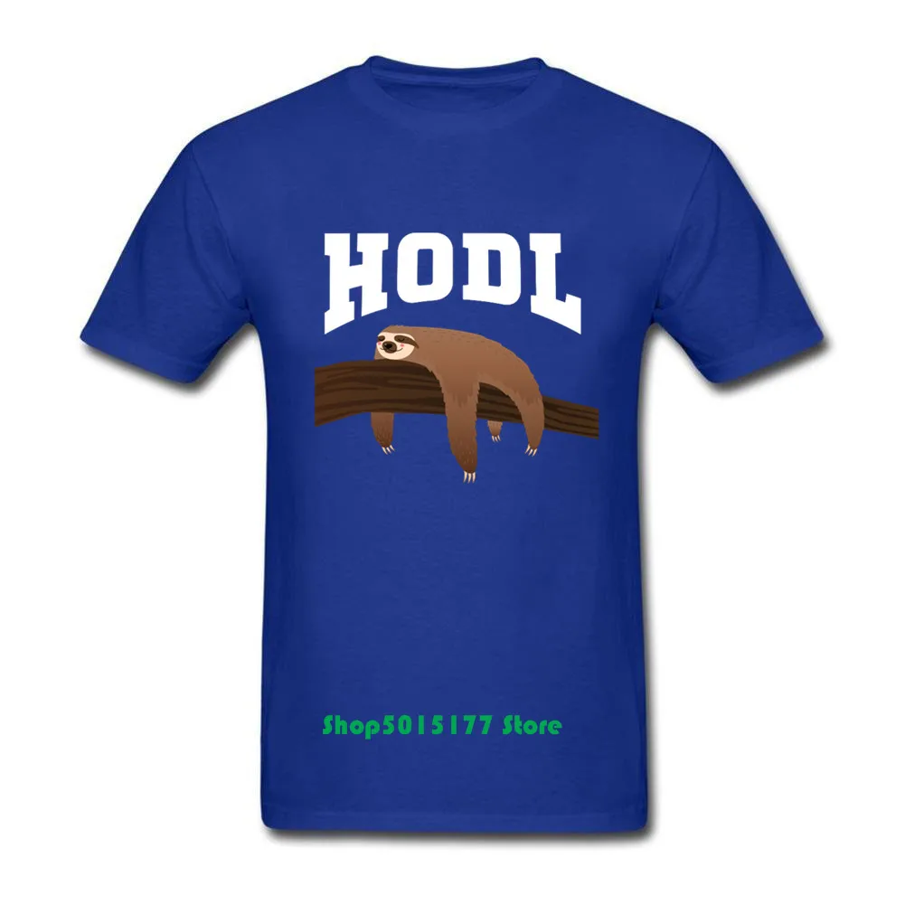 Ленивый Ленивец Hodl Футболка мужская Топ футболки забавный мультфильм футболка
