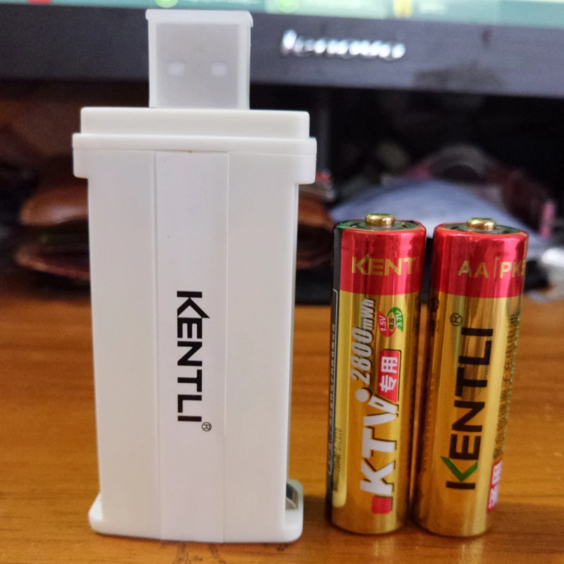 KENTLI 2pcs 1.5v 2800mWh AA rechargeable Li polymer li ion polymer