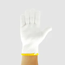 600 г нейлоновые белые проволочные перчатки, десять контактных волокон, защитные перчатки для работы, Полиэстеровая пряжа