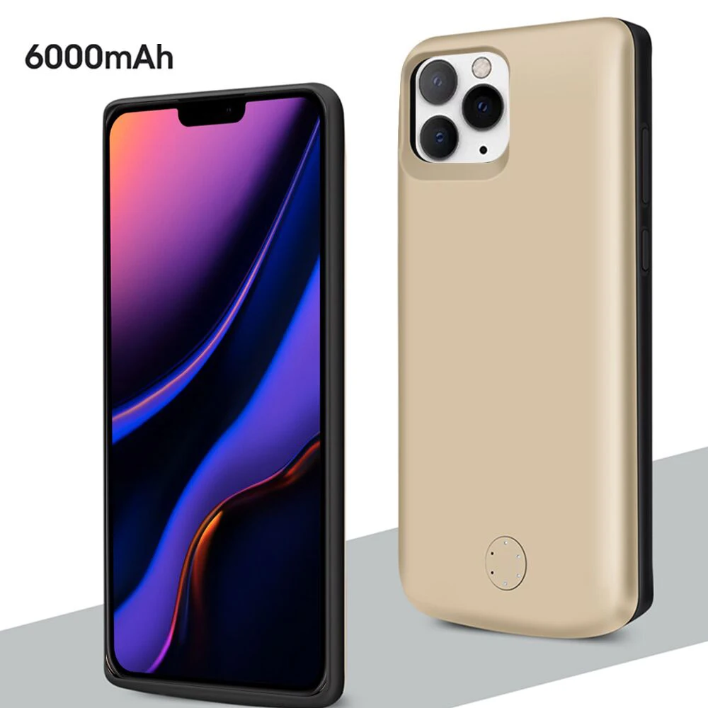 6000 мАч чехол для зарядного устройства для iPhone 11/iPhone 11 Pro/iPhone 11 Pro Max внешнее запасное зарядное устройство Внешний аккумулятор чехол