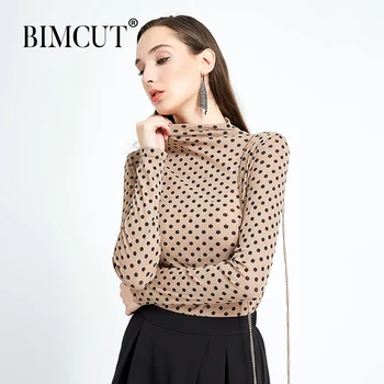 

Fall and Winter 2019 New Semi-high-collar Slim Bottom Shirt Fashion Long Sleeve T-shirt