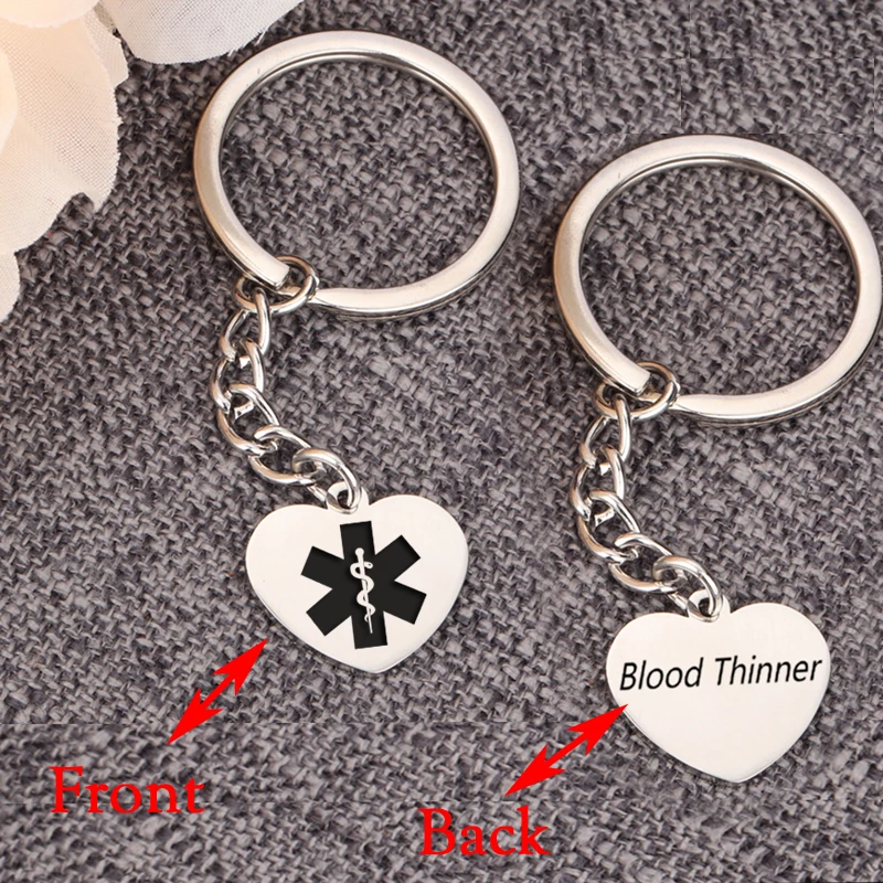 Болтающийся брелок с надписью кулон в виде сердца медицинский предупреждающий ID