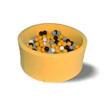 СУХОЙ БАССЕЙН "Цветочная пыльца" желтый выс. 40см с 200 шарами в комплекте(желтый, белый, серый, черный