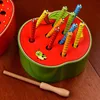Magnet Strawberry Catch Worms Board Fishing Game for kids Magnetic Catching Caterpillar Montessori Educational Toys Baby Gift 1
