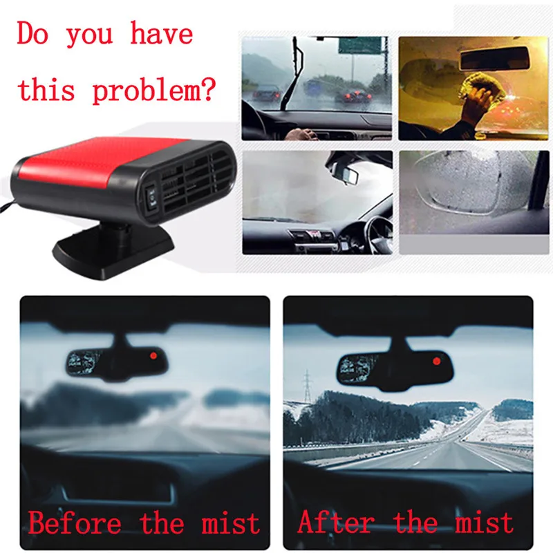 

Universal Auto Car Heater Car Interior Heating Accessories Fan Heater Window Mist Remover Driving Defroster Demister 12V 150W