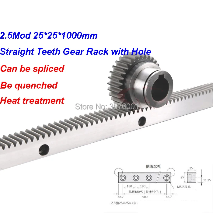 

2.5Mod 25*25*1000mm Gear Rrack Precision CNC Rack Straight Teeth Toothed Rack Be Hardened Quenched