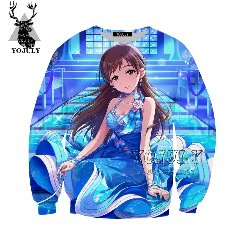 19 YOJULY Idol Master/Детская толстовка Золушки для девочек с объемным рисунком; модная детская одежда для мальчиков и девочек-подростков; топы с длинными рукавами; SW111 - Цвет: 19