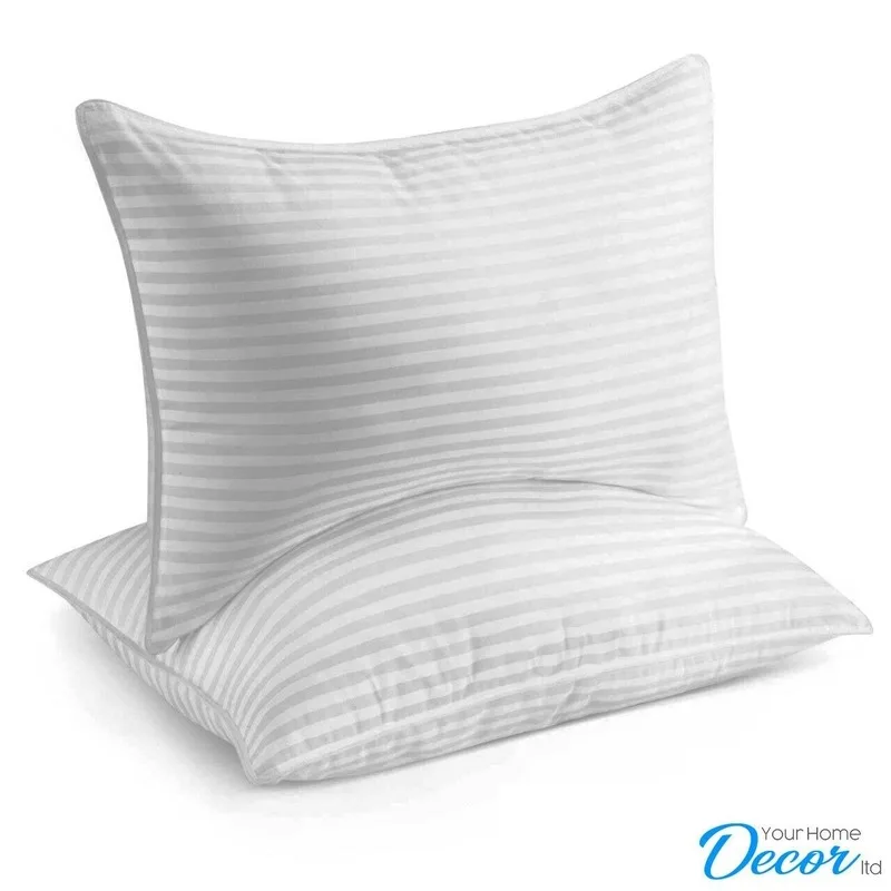 Stripe Pillows Luxury Striped Hotel Quality Pillows Bounce Back & Extra Filled 
