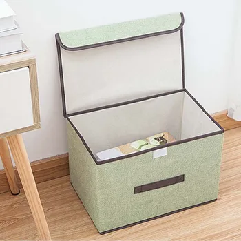 

Square Storage Collapsible Canvas Box Clothes Organizer Large And Small Folding Storage Boxes Foldable Fashion Solid Color