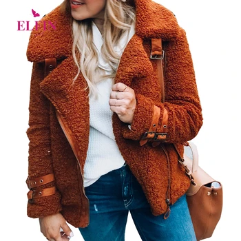 

Zipper Long Sleeve Turn-Down Collar Warm Autumn Winter Steampunk Women Bomber Jackets Plus Size 3XL Coats And Jackets SJ4652R