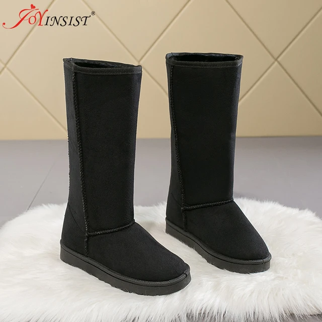 Foreign Trade Europe  America Classic Snow Boot Women Gaotong Snow Boots Female Russia 33 Centimeters Height Boots 41 Yards Code Black