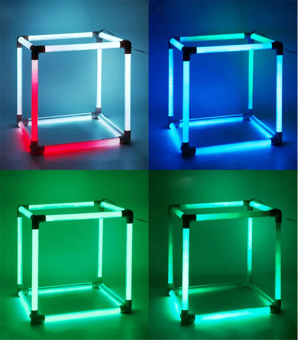 4 комплекта 43*43*43 см RGB цветная неоновая трубка на 360 градусов 12 В постоянного тока