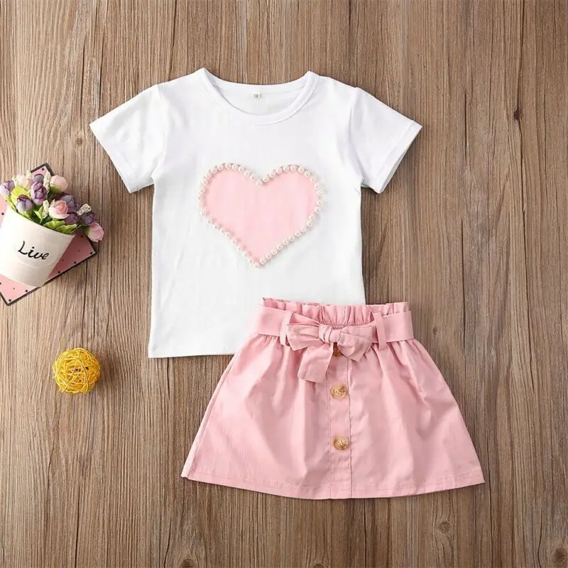 От 1 до 5 лет летней одежды для малышей 2020 детская одежда на День святого Валентина