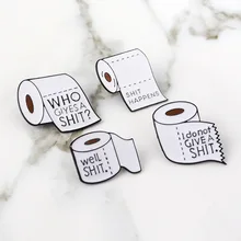 Европейская и американская брошь shithapps, значок для туалетной бумаги, мультяшная брошь в форме капли масла, аксессуары для сумок