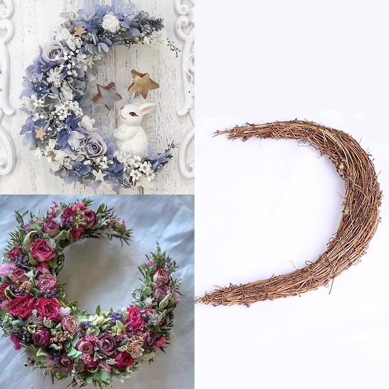 Wedding Moon Wreath Decorations Hawaiin Party Supplies DIY Home Decor Natural Rattan Wreath Frame Christmas Wreaths Decoration Wedding Moon Wreath Decorations Hawaiin Party Supplies DIY Home Decor Natural Rattan Wreath Frame Christmas Wreaths Decoration