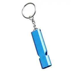 Outdoor Camping Hiking Double-Frequency Emergency Survival  Aerial Aluminum Alloy Whistle Keychain Accessory Sport Team Gift