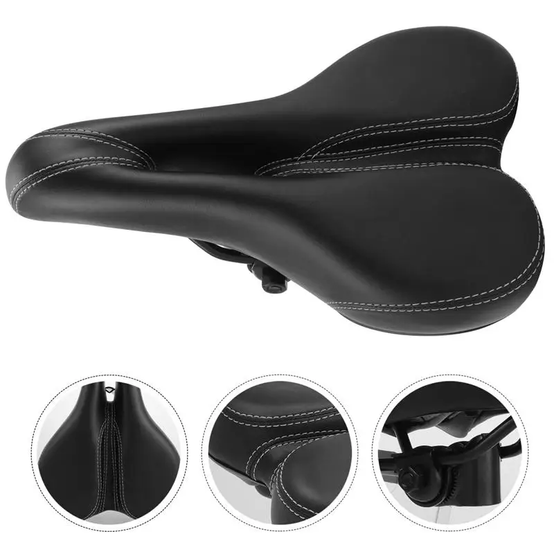 

Bike Saddle Silicone Cushion PU Leather Surface Comfortable Cycling Seat Shockproof Bicycle Saddle