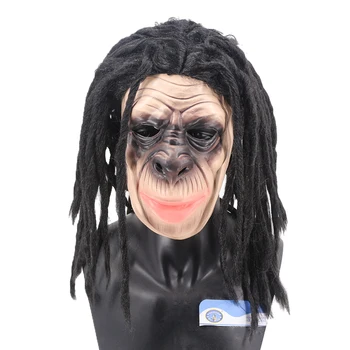 

Chimp Mask Adult Humorous Funny Deluxe Comical Chimpanzee Monkey Gorilla Animal Head Costume Party Mask