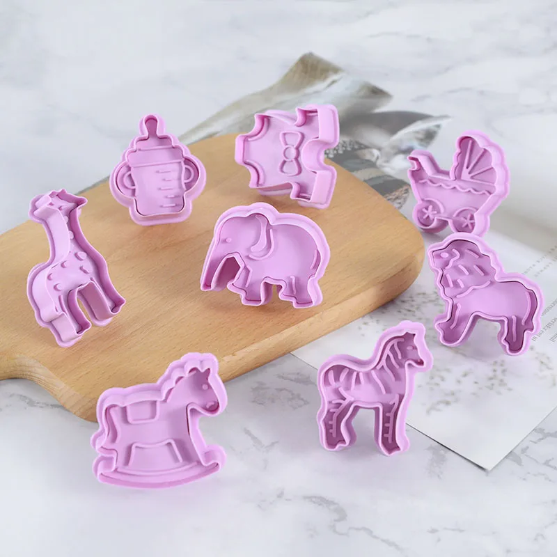 Jungle Safari 3D Animal Cookie Cutter Biscuit Cake Molds Stamp Fondant Baking Mould Kids Birthday Party Baby Shower Supplies | Дом и сад