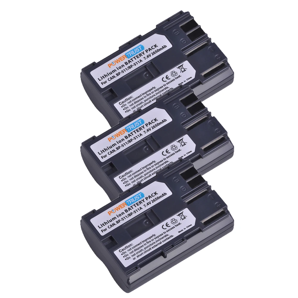 3 battery BP-511 BP-511A Камера литий-ионная батарея+ светодиодный USB двойной Зарядное устройство для Canon G6 G5 G3 G2 G1 EOS 300D 50D 40D 30D 20D 5D - Цвет: 3 battery