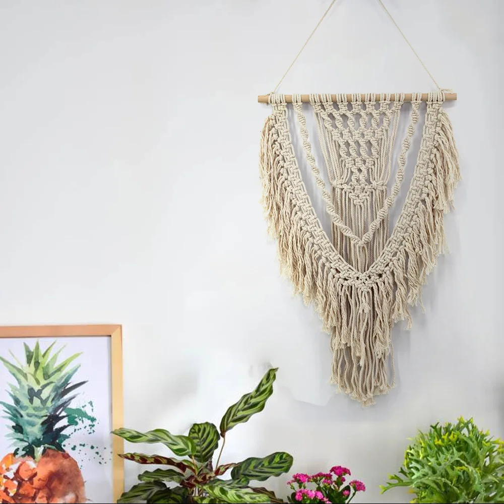 

Bohemia Tapestry Home Cafe Decor Handmade Macrame Cotton Woven Wall Art Hanging Carpet Tapestries For Wall Decoration Dropship