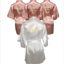 personalise Bride robe satin bathrobe custom Bridesmaid rose gold brithday Party dress robe,sister of the groom kimono sleepwear