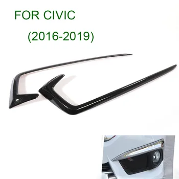 

2Pcs For Honda For Civic 2019+ Front Fog light Front bumper daytime running light Eyebrow Cover Trim