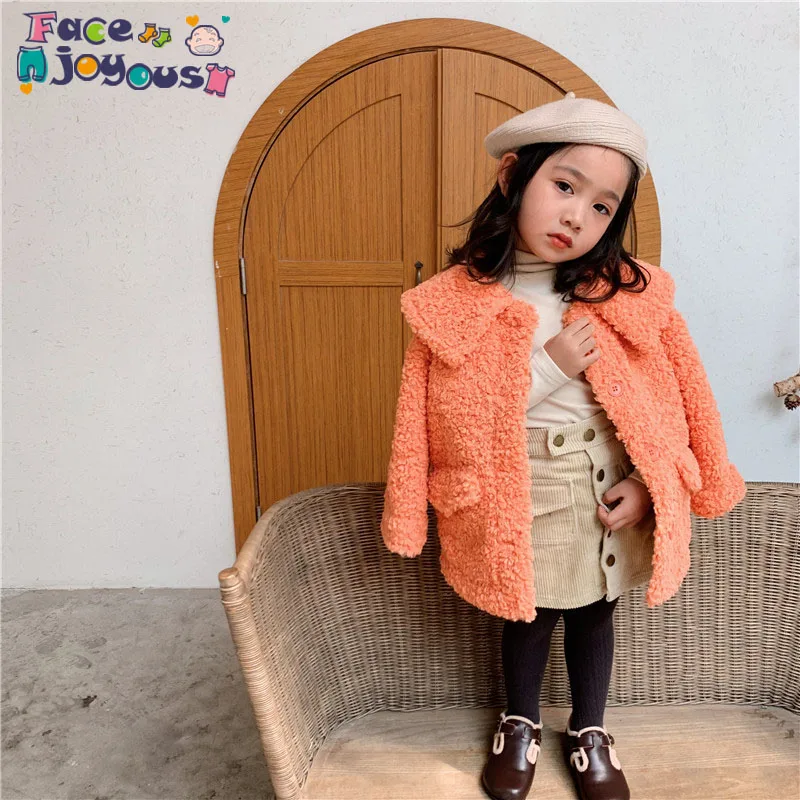

Baby Girl Pink Outwear & Coats For Kids Clothe Autumn Winter Jackets For Girls Toddler Warm & Fashion Wool Outfits Tops Clothes