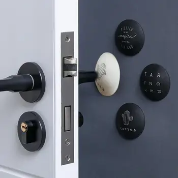 

4pcs Door Silicone Stopper Doorknob Lock Bumper Guard Shockproof Crash Adhesive Pads Wall Protector Door Handle Stoppers
