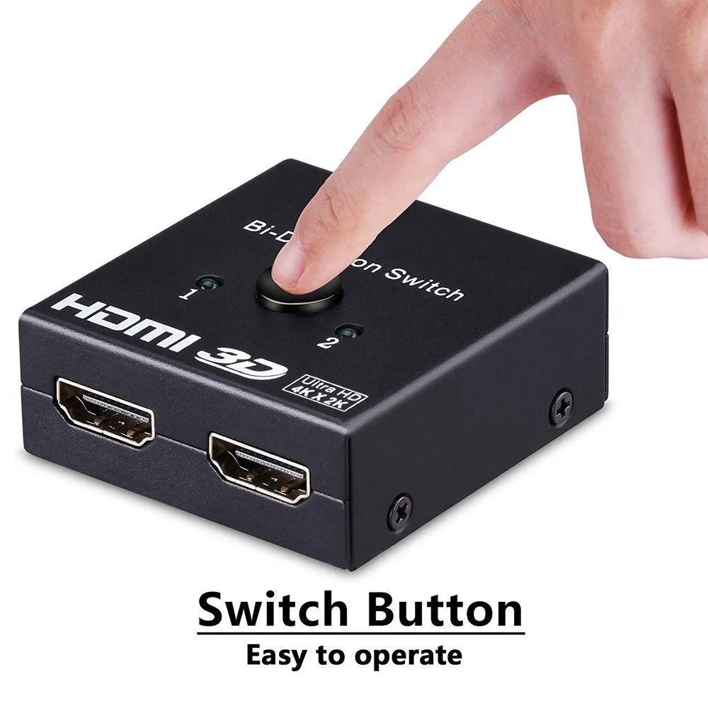 1x2 HDCP 3D UHD 4K Би направление HDMI 2,0 переключатель сплиттер концентратор селектор применим для ПК, ноутбуков, игровых консолей