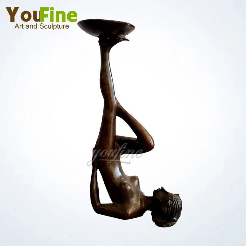 Бронзовая обнаженная скульптура бронзовый подсвечник для рабочего стола