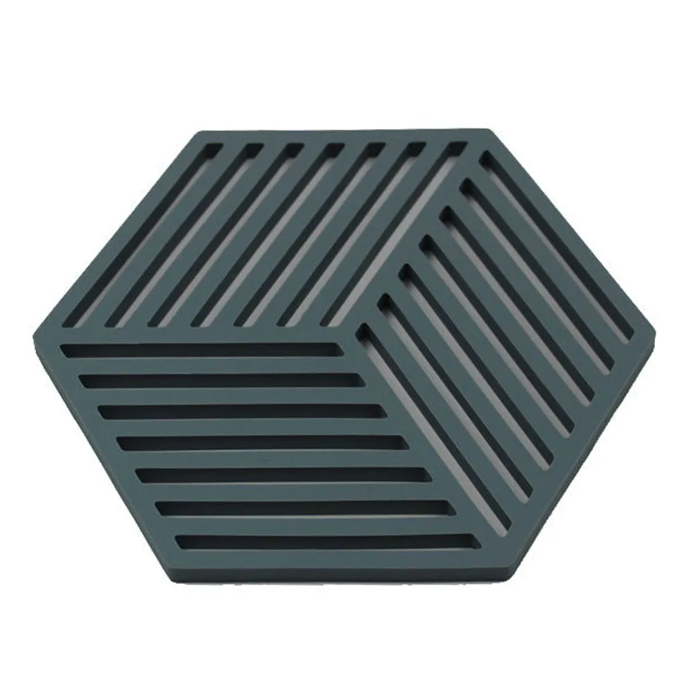 Silicone Pad Placemat Heat Resistant Home Pot Mat Eco-friendly Non Slip Desktop Out Simple Bowl Decoration Hexagon - Цвет: Зеленый