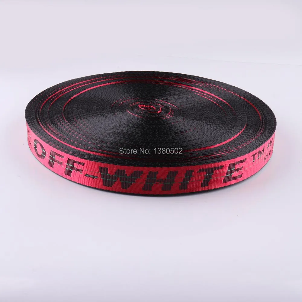 

5/10/20Yards 1inch wide webbing red color" OFF WHITE" nylon webbings for handbag Straps Belt bag garment accessories