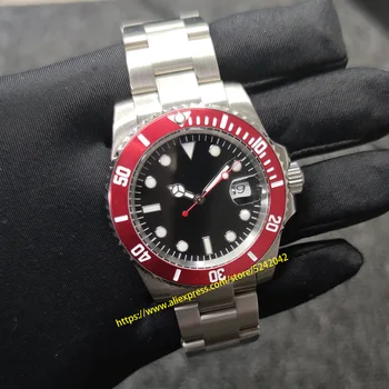 

Aseptic Dial black 40mm Men's Watch Mechanical Automatic Stainless Steel Sapphire Glass 2813 Movement Ceramic Bezel NO3