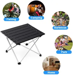 Ztgs ultraleve portátil dobrável mesa de acampamento mesa jantar ao ar livre alta resistência liga alumínio para festa jardim
