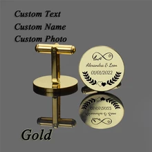 

Customized Cufflinks engraved Name Logo Cuff links Trendy Men's Shirt Cuff Buttons Wedding Jewelry Gifts for men