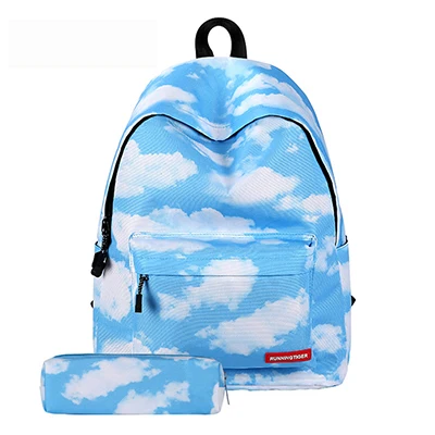 Харадзюку цветные рюкзаки звездное небо женские сумки для книг большой емкости женский рюкзак для путешествий для ноутбука модные галактические школьные сумки для девочек - Цвет: Cloud A