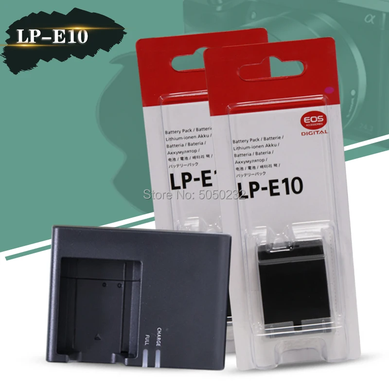 2 шт. 7,4 В 860 мАч LP-E10 LP E10 LPE10 Аккумулятор для камеры Canon EOS 1100D 1200D 1300D+ LC-E10C зарядное устройство для цифровой камеры