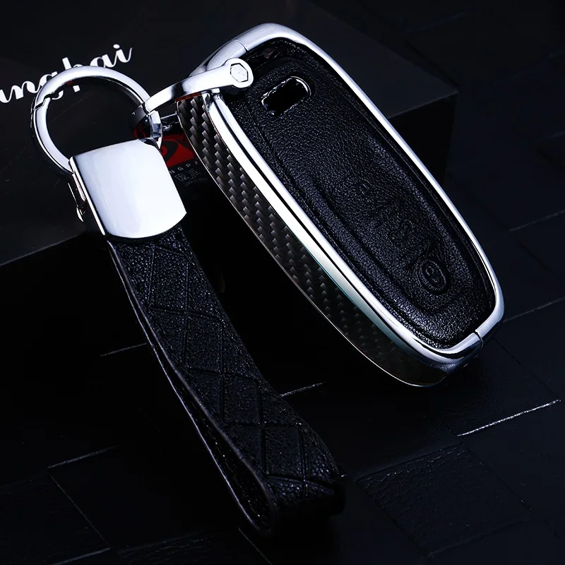 carbon style 01 Дерева и углеродное волокно ключа автомобиля чехол дистанционный ключ крышка корпуса для Audi B6 B7 B8 A4 A5 A6 A7 A8 Q5 Q7 R8 TT S5 S6 S7 S8 SQ5 RS5 - Название цвета: carbon style 01