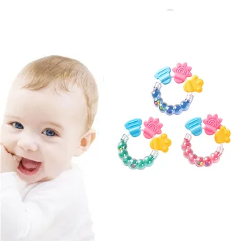 

1PC Safe Handbell Shaped Baby Infants Teethers Silicone Newborn Toddler Teething Stick Chew Toys Training Educational Toy