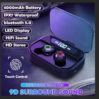 

TWS bluetooth 5.0 Earphone Wireless Earbuds 4000mAH Power Bank Stereo EARphone with Mic for iPhone Huawei