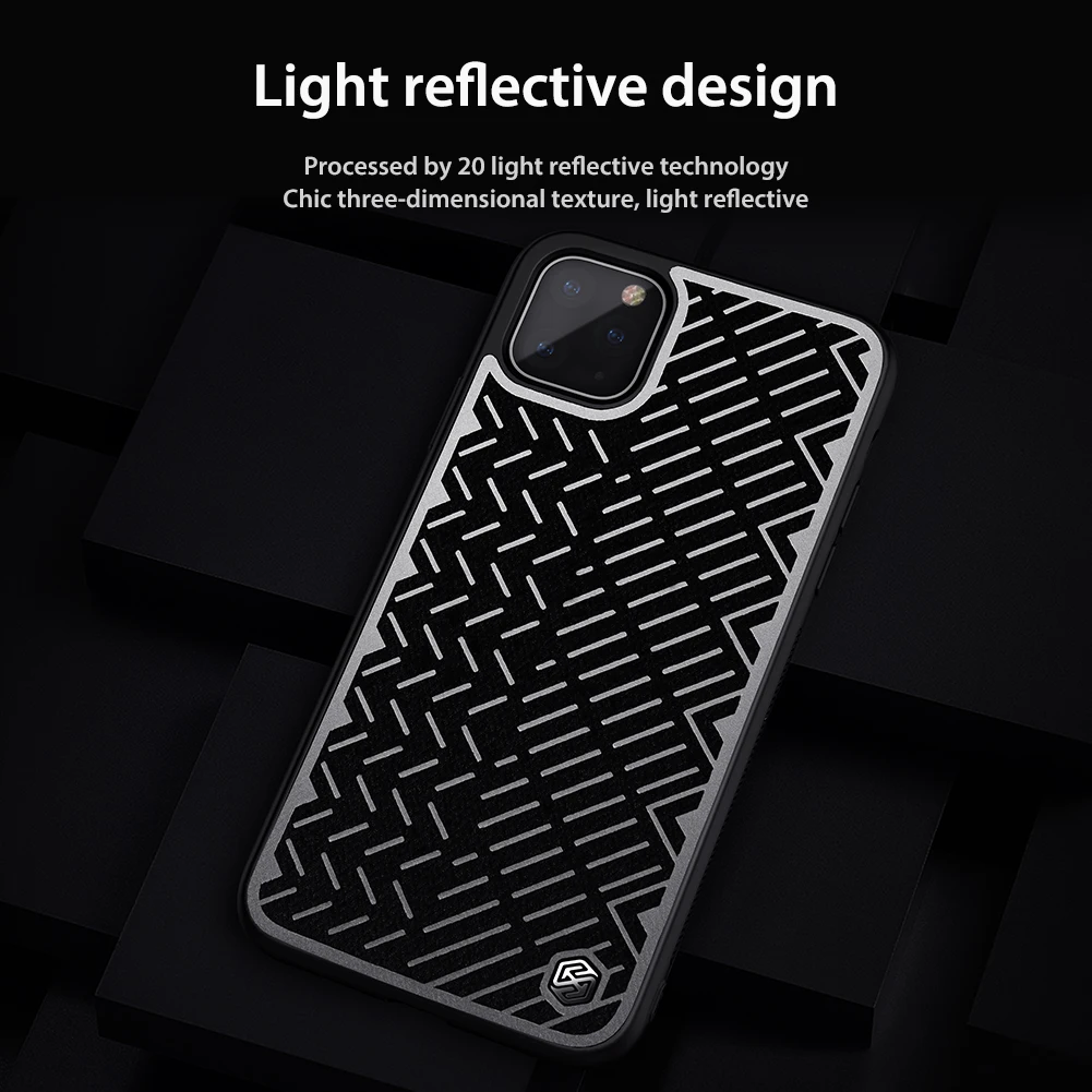 Чехол Nillkin для iPhone 11 Pro Max с нескользящей текстурой, светоотражающий чехол для задней панели телефона, чехол для iPhone 11 Pro Max