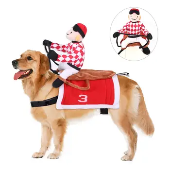 

Puppy Cartoon Doll Dogs Clothes Horseback Riding Cosplay Costume Pet Supplies
